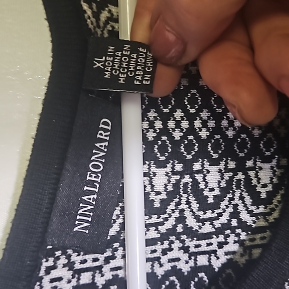 Nina Leonard Like New Black/White  Dress Size XL - Picture 3 of 5